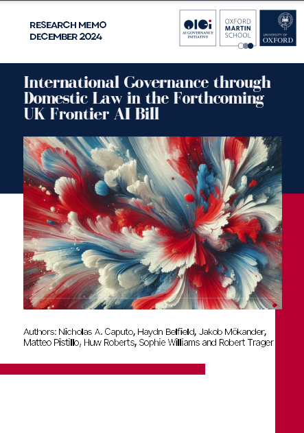 Image for International Governance through Domestic Law in the Forthcoming UK Frontier AI Bill